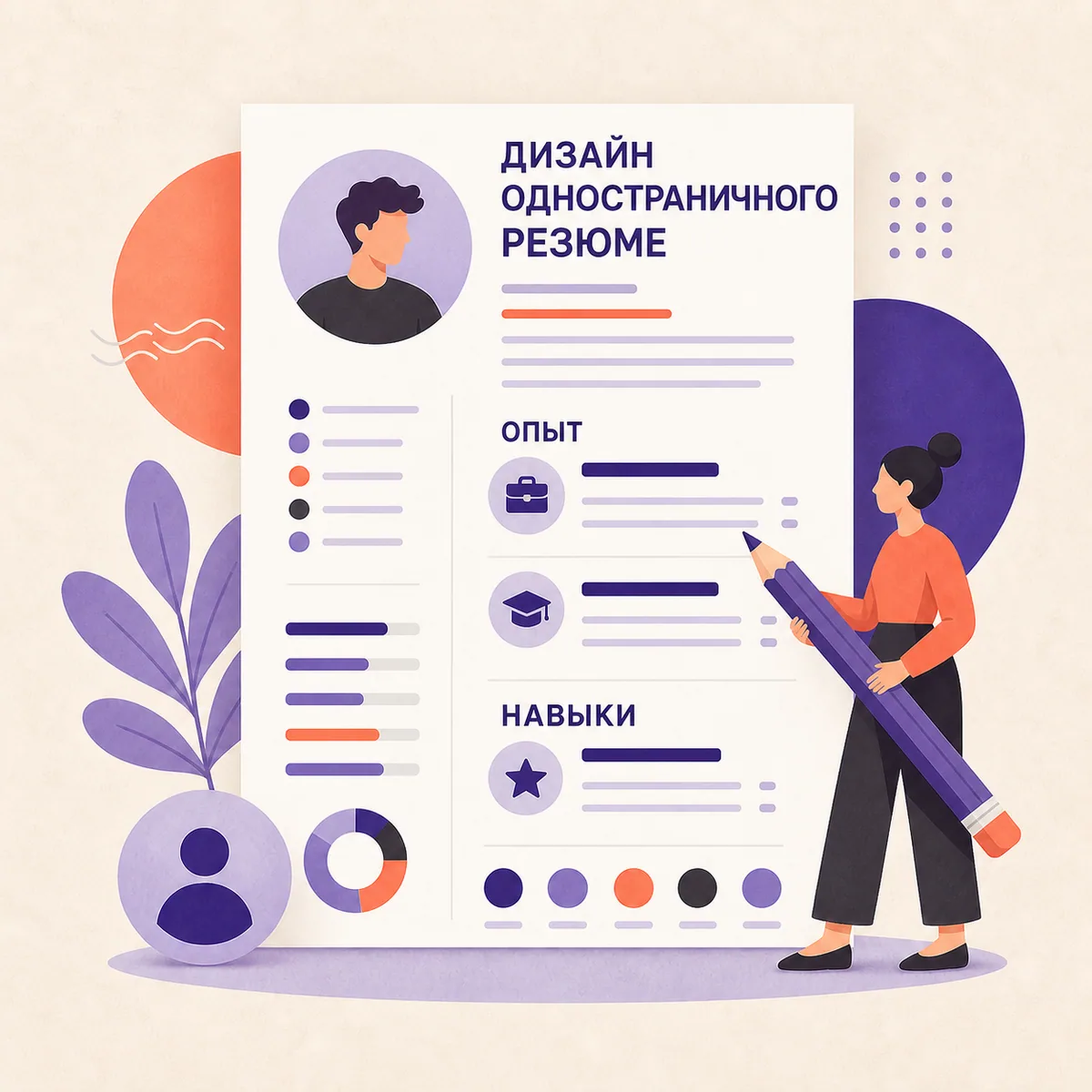 Иллюстрация: Дизайн одностраничного резюме