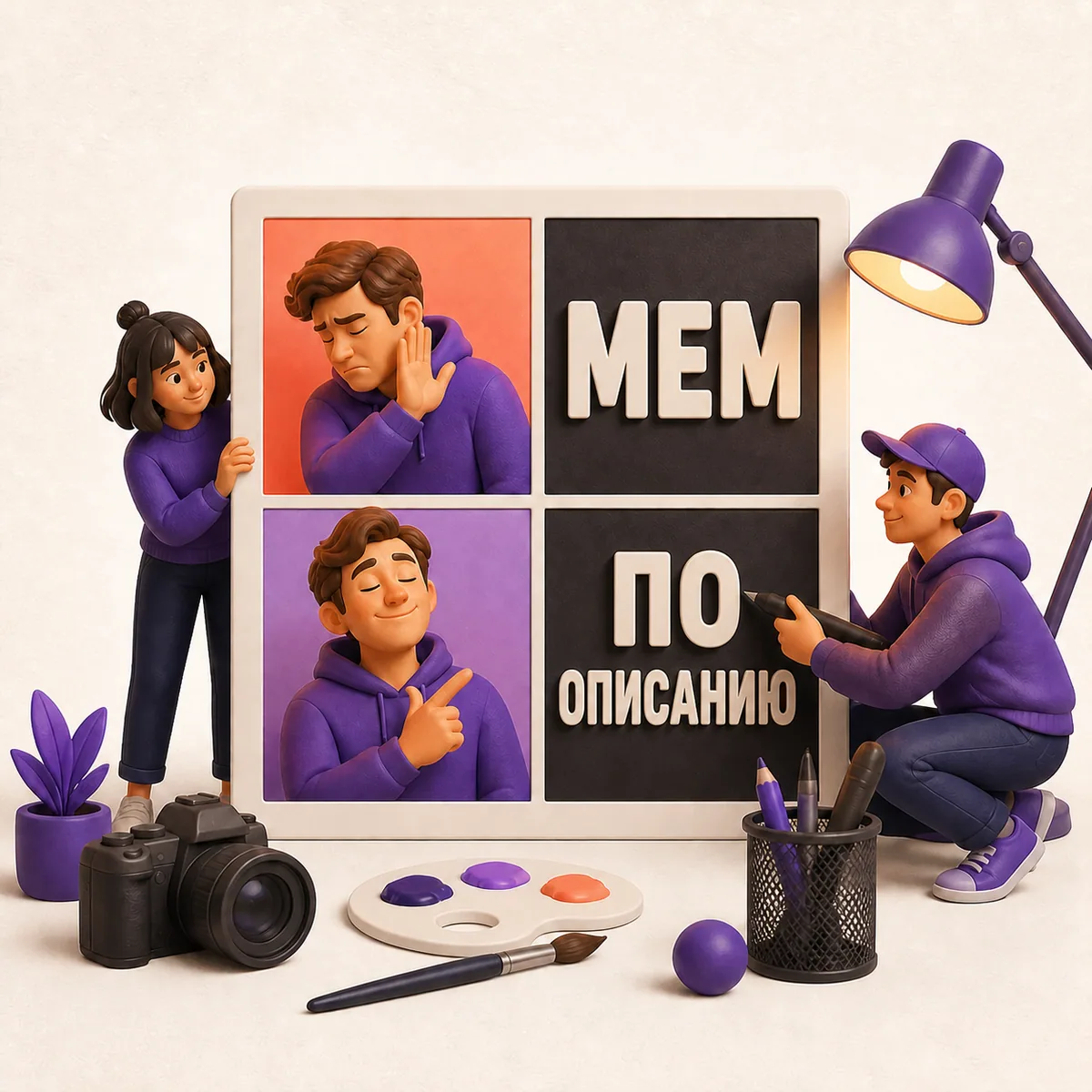 Иллюстрация: Создать мем по описанию