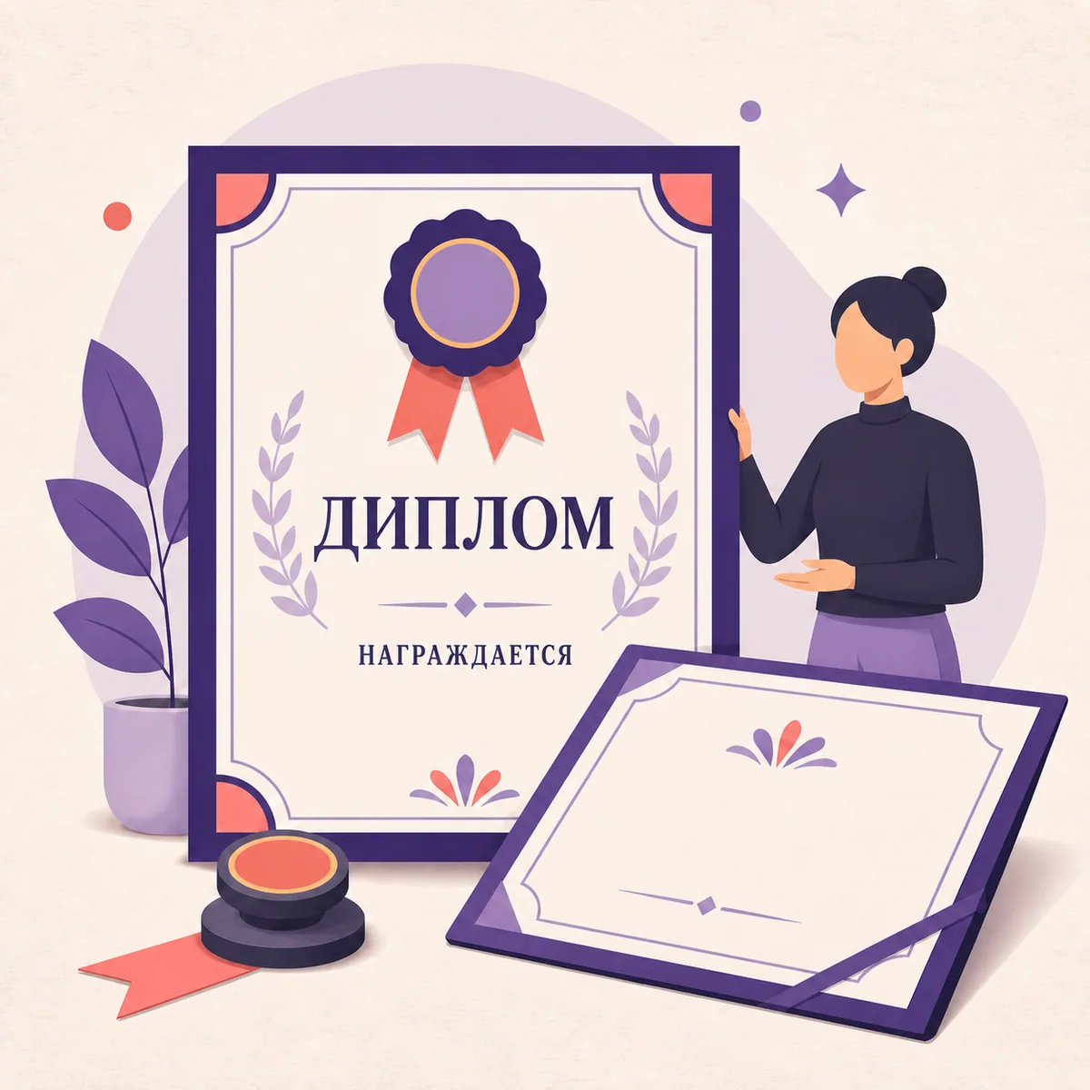 Иллюстрация: Дизайн наградного диплома и грамоты