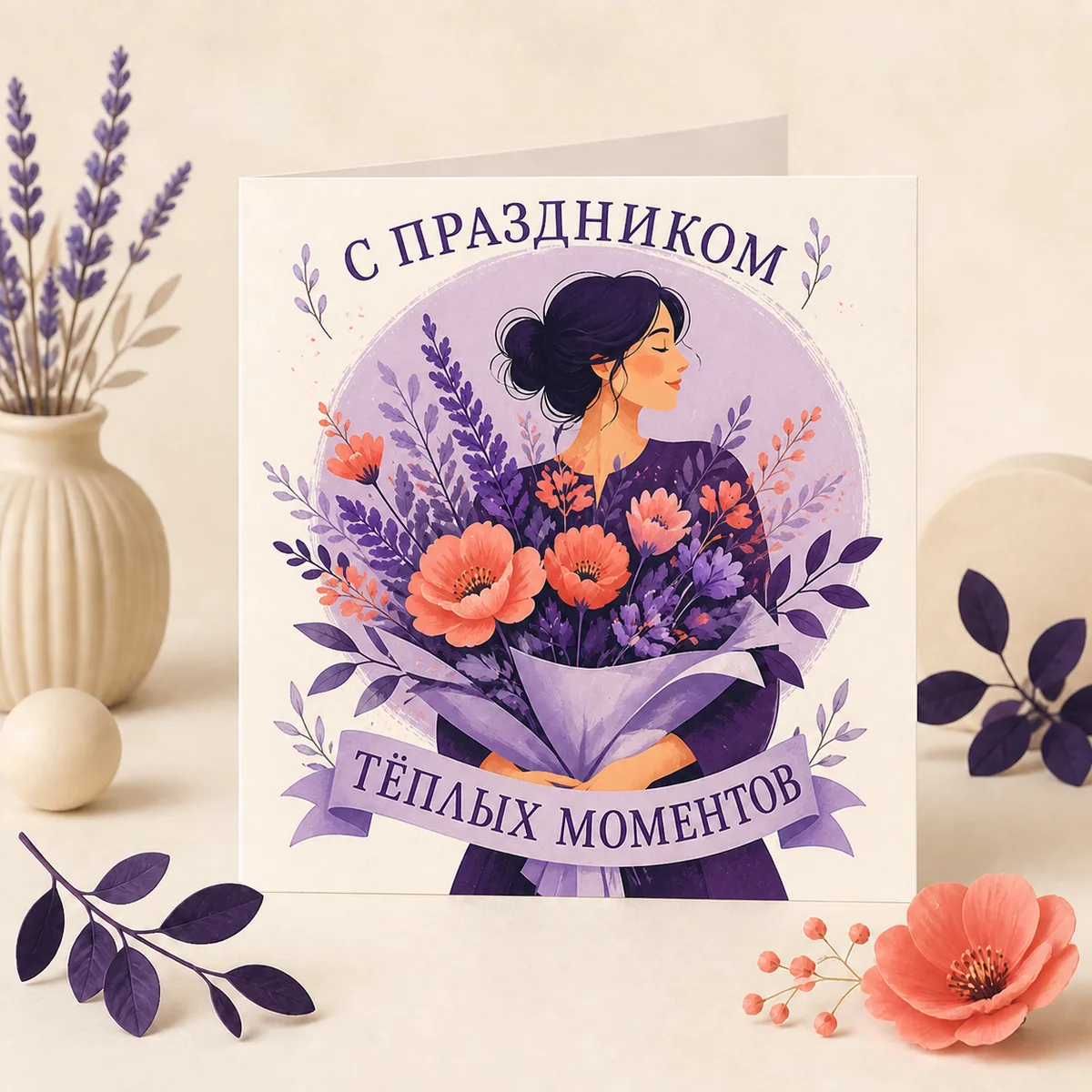 Иллюстрация: Создать открытку по описанию