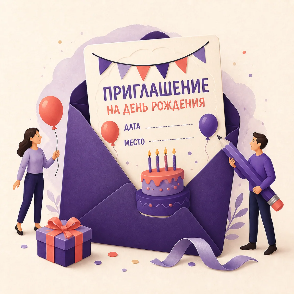 Иллюстрация: Создать приглашение на день рождения