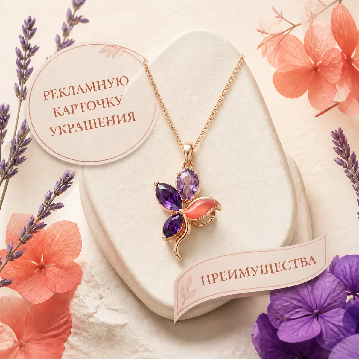 Иллюстрация: Создать рекламную карточку украшения