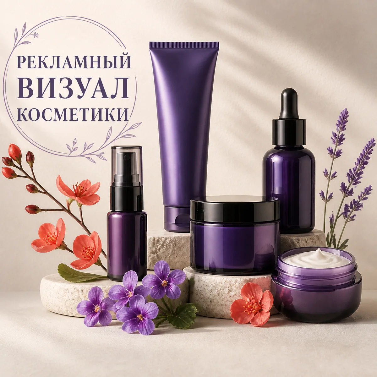 Иллюстрация: Создать рекламный визуал косметики