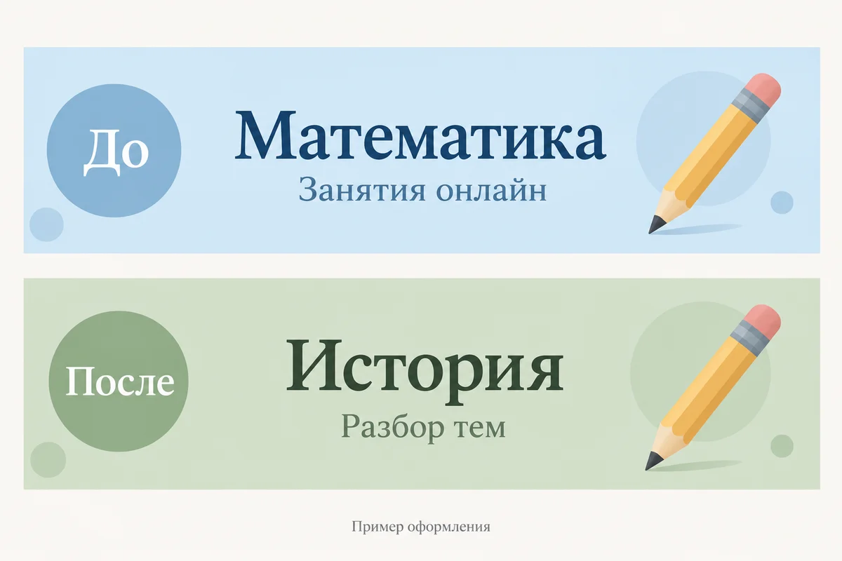 Вымышленный пример двух обложек с заменой надписей и фона при сохранении иконок