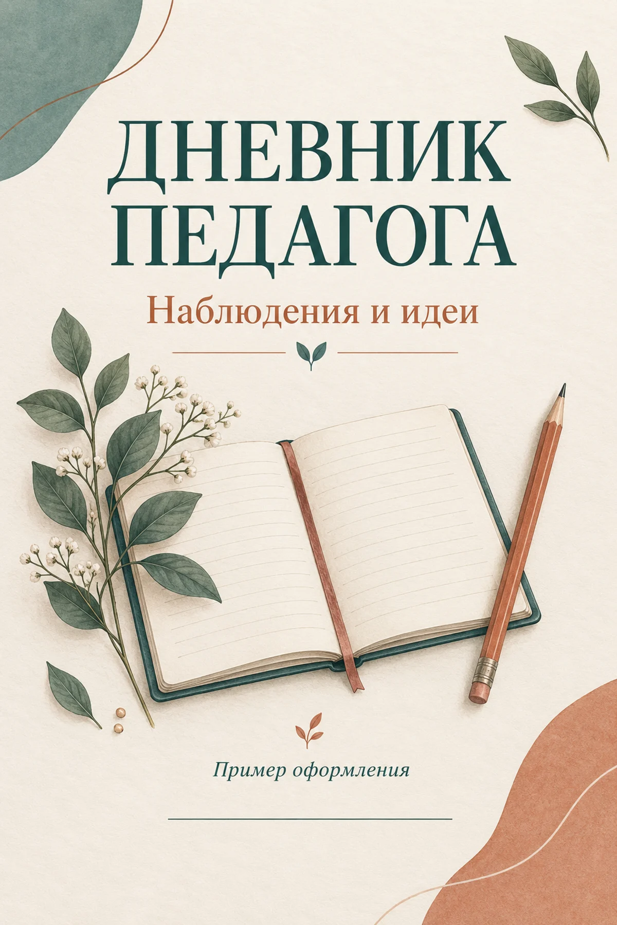 Титульный лист ДНЕВНИК ПЕДАГОГА с подзаголовком Наблюдения и идеи